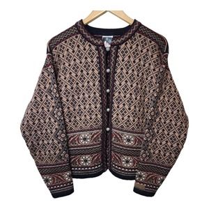 Dale of Norway Multicolor Fair Isle Wool Button-Front Cardigan